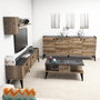 Hanah Home Lidya 2 Juego de Muebles para Sala de Estar Nogal y Mármol